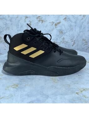 Adidas Own The Game Men's Size 8 Basketball Shoes Black Gold Athletic Sneakers